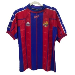 KAPPA 1997-1998 BARCELONA Home Retro Soccer/Football Jersey SIZE MEN'S MEDIUM